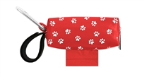 Doggie Walk Bags - Red with White Paws Duffel
