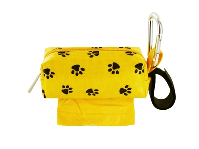 Doggie Walk Bags - Yellow with Black Paws Square Duffel