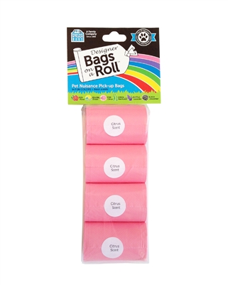 Doggie Walk - Pink Non Tie Handle Refill - 4 Bags