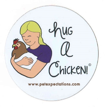 Hug a Chicken Round Magnet