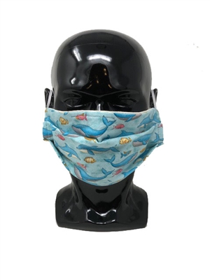 Sea Life - Whale of a Tail Pleated Style Face Mask