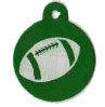 Green Football Pet Tag - Large Circle