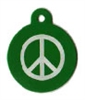 Green Peace Sign Pet Tag - Large Circle