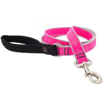 Lupine High Lights 1" Pink Diamond 4' Padded Handle Leash