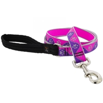 Lupine High Lights 1" Pink Paws 4' Padded Handle Leash