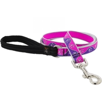 Lupine High Lights 3/4" Pink Paws 4' Padded Handle Leash