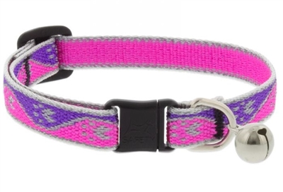 Lupine High Lights 1/2" Pink Paws Cat Safety Collar with Bell