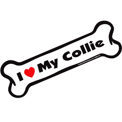 I Love My Collie Bone Magnet