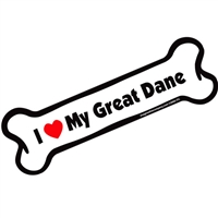 I Love My Great Dane Bone Magnet