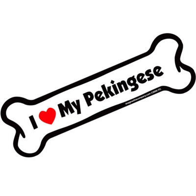 I Love My Pekingese Bone Magnet