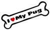 I Love My Pug Bone Magnet
