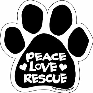 Peace Love Rescue Paw Magnet
