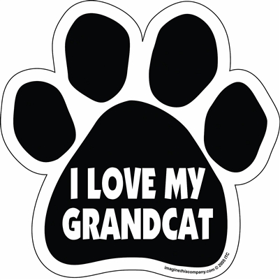 I Love My Grandcat Paw Magnet