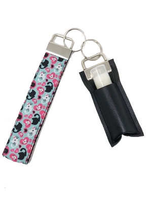 Kitty Cats Wristlet with Lip Balm (this pattern is slightly shorter at 4-1/2")