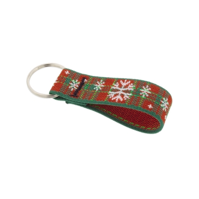 Retired Lupine 1" Christmas Plaid Keychain