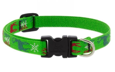 Lupine 1/2" Happy Holidays Green 8-12" Adjustable Collar
