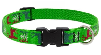 Lupine 3/4" Happy Holidays Green 9-14" Adjustable Collar