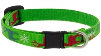 Lupine 1/2" Happy Holidays Green Cat Safety Collar