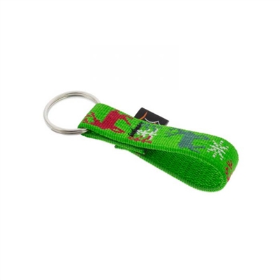 Lupine 3/4" Happy Holidays Green Keychain