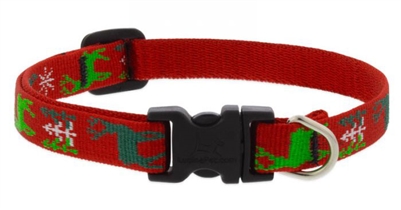 Lupine 1/2" Happy Holidays Red 10-16" Adjustable Collar