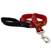 Retired Lupine 1" Happy Holidays Red 6' Long Padded Handle Leash