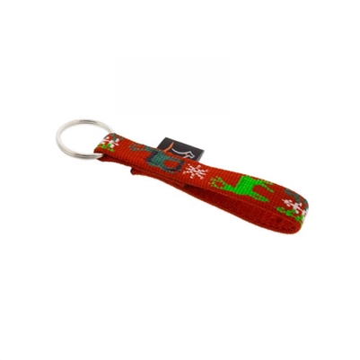 Lupine 1/2" Happy Holidays Red Keychain