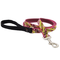 Lupine 3/4" Pink Wave 4' Padded Handle Leash