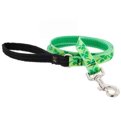 Retired Lupine 3/4" Shamrocks 4' Padded Handle Leash