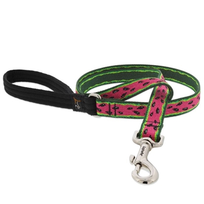 Retired Lupine 3/4" Watermelon 4' Padded Handle Leash - Trigger Style Clasp