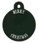 Green Merry Christmas Pet Tag - Large Circle