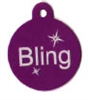 Purple Bling Pet Tag - Large Circle