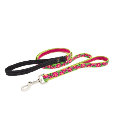 Lupine 3/4" Petunias 6' Double Handle Dog Leash