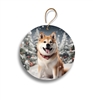 Akita in Snow 2.95" Holiday Ornament