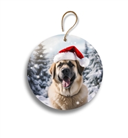 Anatolian Shepherd in Snow 2.95" Holiday Ornament