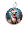 American Staffordshire Terrier in Snow 2.95" Holiday Ornament