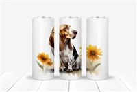 Bassett Hound Floral 20 OZ Double Walled Tumbler