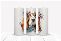 Bassett Hound with Glasses 20 OZ Double Walled Tumbler