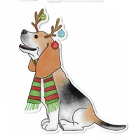 Beagle Christmas Sticker