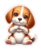 Beagle Heart Hand Sign Sticker