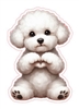 Bichon Frise Heart Hand Sign Sticker