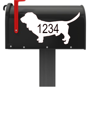 Bassett Hound Vinyl Mailbox Decals Qty. (2) One for Each Side