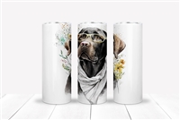 Black Labrador with Glasses 20 OZ Double Walled Tumbler