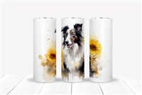 Border Collie Floral 20 OZ Double Walled Tumbler