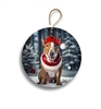 Bull Terrier in Snow 2.95" Holiday Ornament