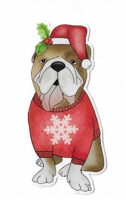 Bulldog Christmas Sticker