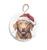 Chesapeake Bay Retriever with Santa Hat 2.95" Holiday Ornament