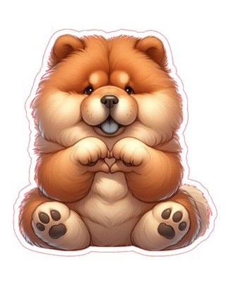 Chow Chow Heart Hand Sign Sticker