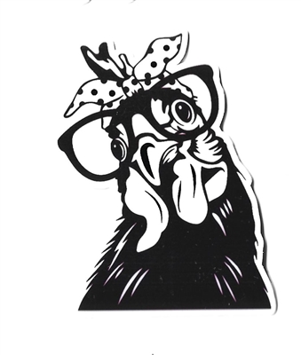 Chicken in Glasses Sticker