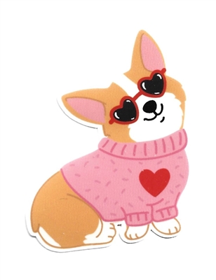 Corgi Heart Sweater Sticker
