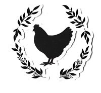 Chicken Wreath Sticker